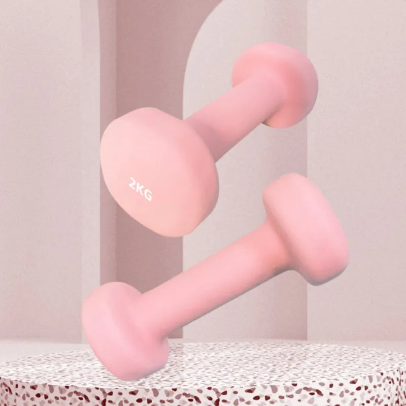 Yoga Flat Head Scrub Impregnated Plastic Dumbbells For Men And Women Home Exercise Sports Equipment Solid Cast Iron Dumbbells