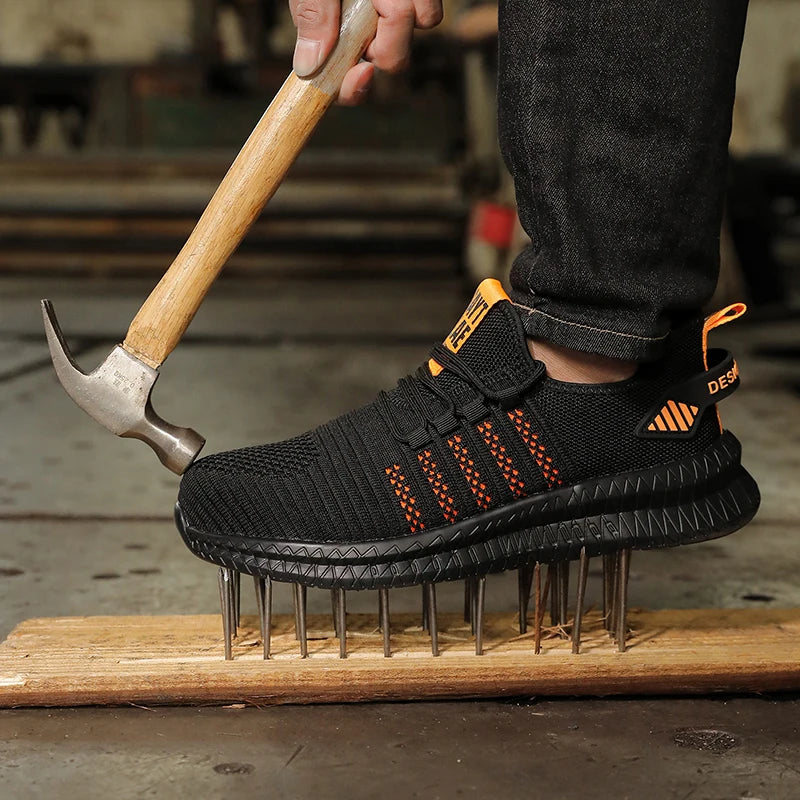 Men's work safety shoes are anti smashing, anti piercing, anti slip, wear-resistant, and outdoor fashionable sports shoes