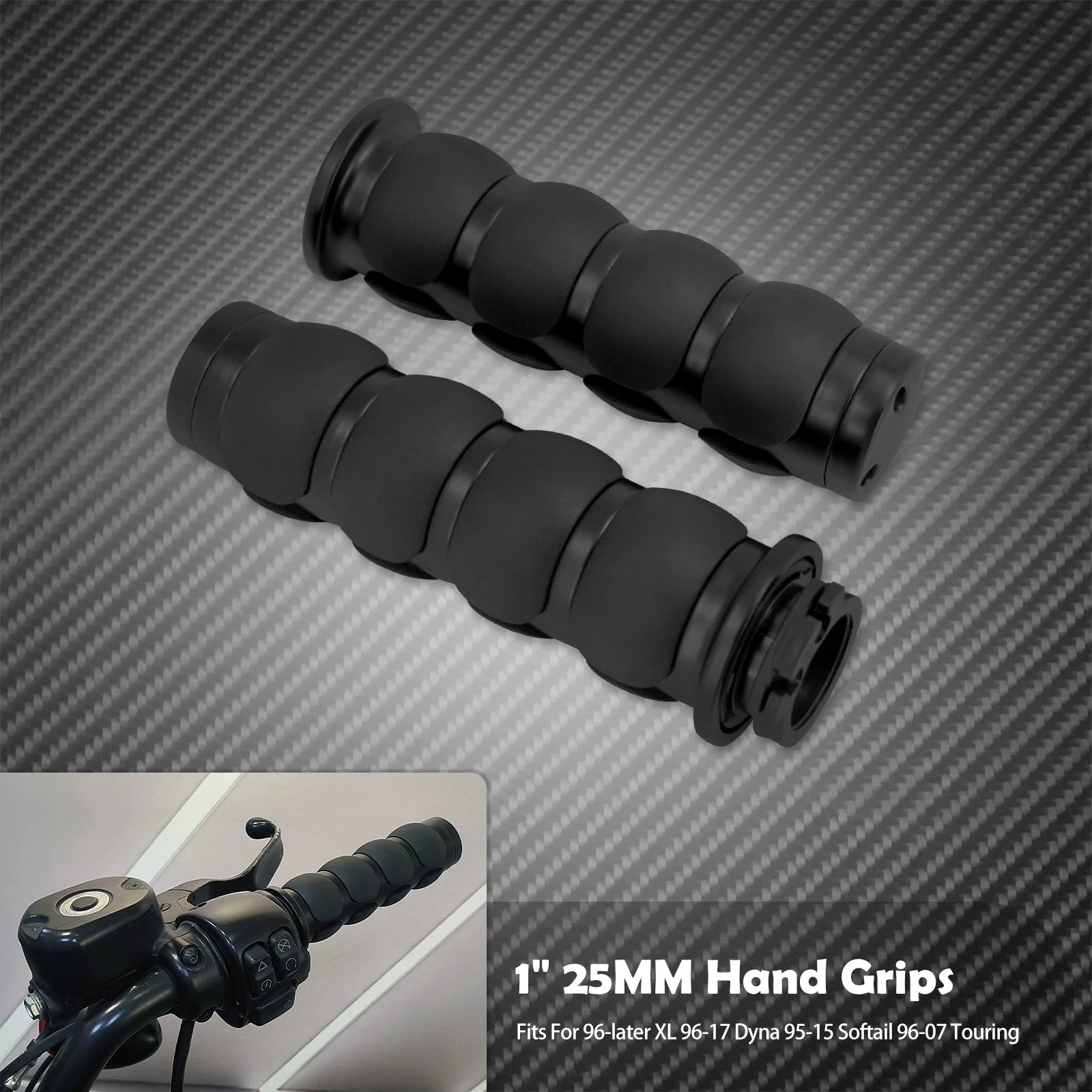 1" Motorcycle Hand Grips 25mm Handlebar Handle Bar For Harley Touring FLHR Softail Fat Boy Sportster XL 883 1200 Dyna For Honda