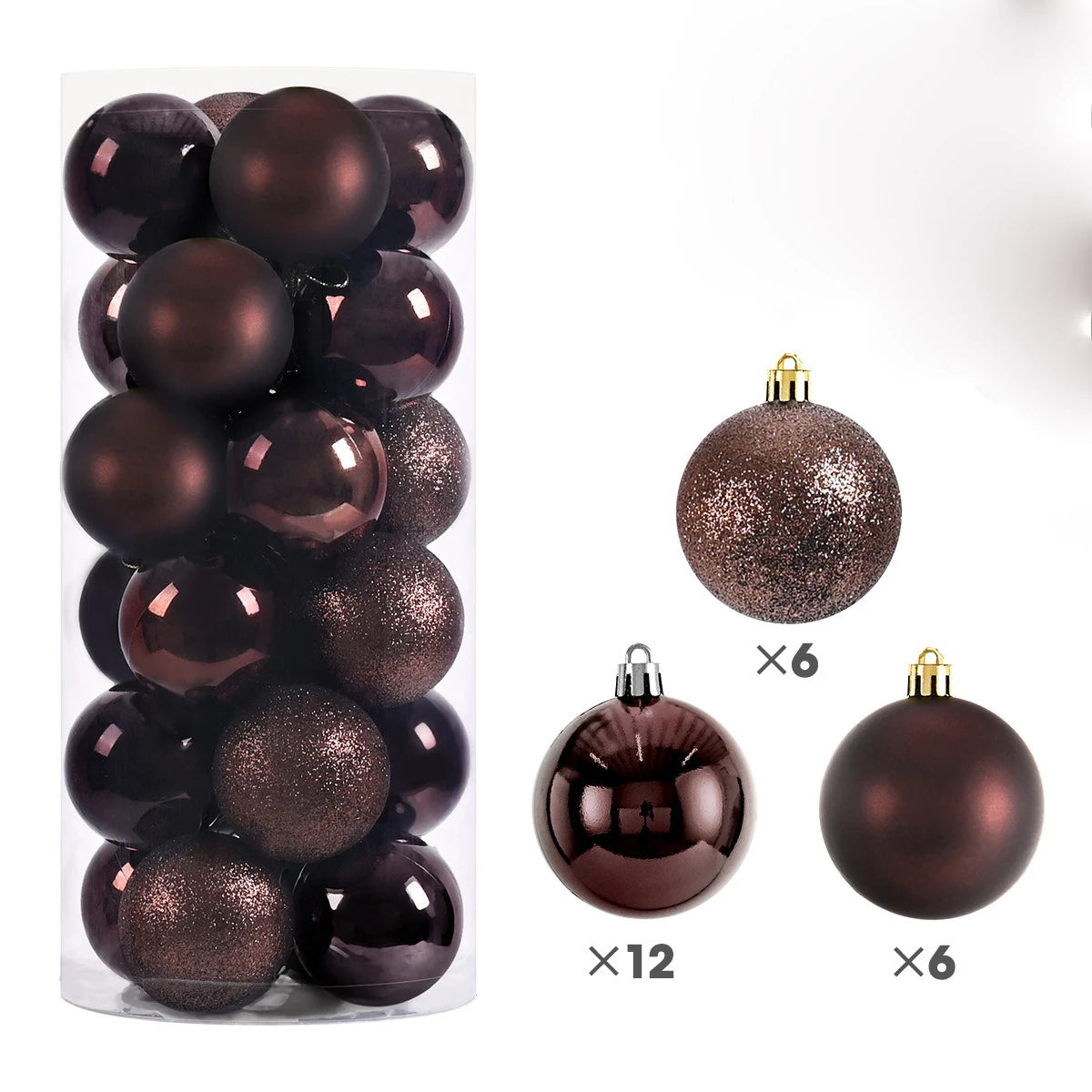 24/36Pcs Christmas Balls 4CM Ball Christmas Tree Pendant Ornaments for Home Party Decor 2025 New Year Navidad Gifts Accessories