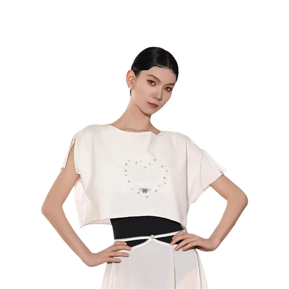 Ballet Leotard for Women Practice Clothes Love Lace Flower Sticks Gymnastics Tight Clothes Performance Air Yoga Clothing Top