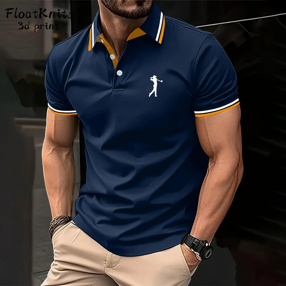 Golf Clothing Fashion Short Sleeve Tee Polo Shirts for Men Summer T Shirt Man New in Tops & Tees Trendy Lapel Polo Business Tops