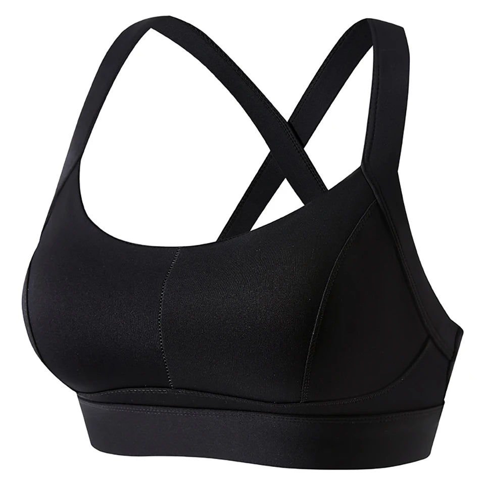 Women High Impact Sports Bra Criss Cross Back Padded Bra Workout Fitness Sports Yoga Bras Shockproof Sport Crop Top Vest