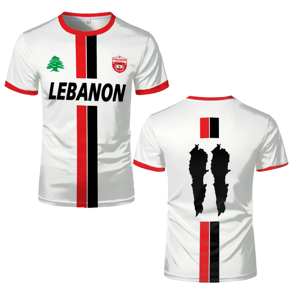 Lebanon Football Jersey T Shirts 3D Printed Sports Soccer Clothing Summer Uniforms Men's Lebanese Flag Clothing