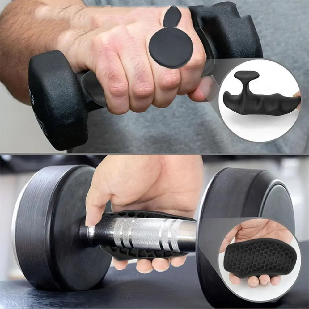 1 Pair Ergonomic Weight Lifting Grips Elastic Honeycomb-shaped Workout Gym Gloves Thicken Silicone Silicone Palm Grips