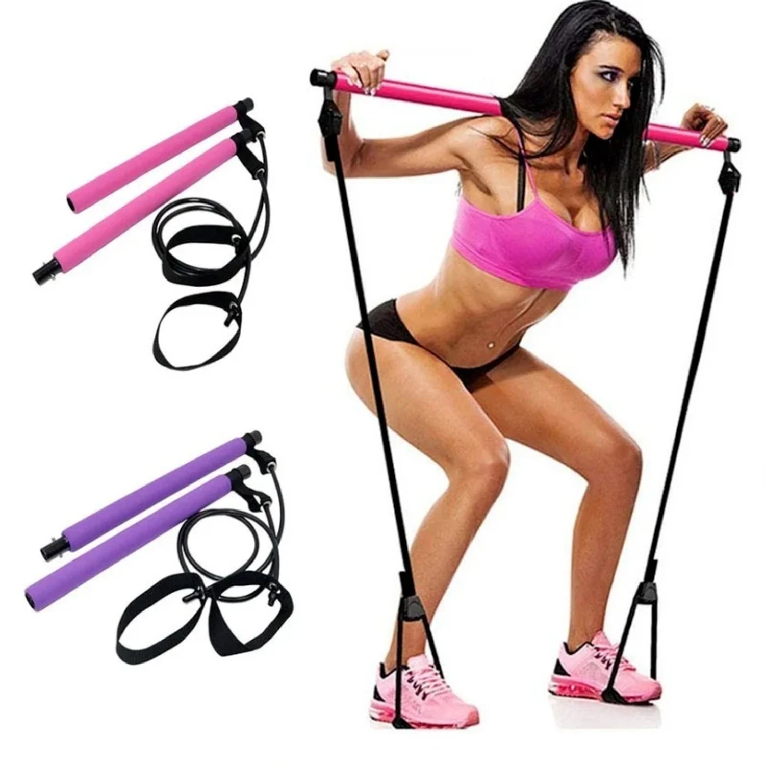 Resistance Bands Trainer Yoga Pull Rods Pull Rope Portable Gym Body Workout