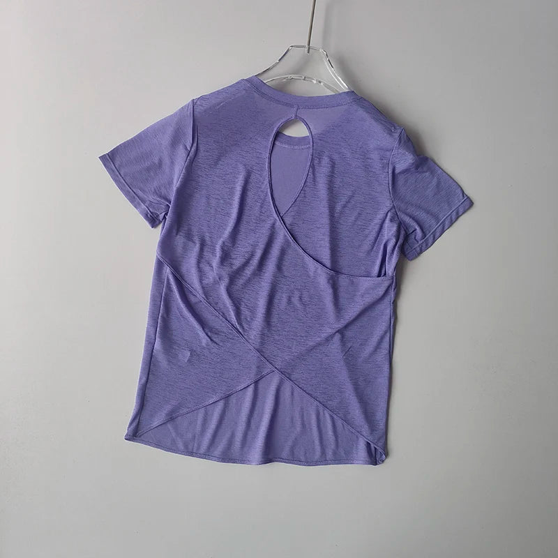 Yoga Short-sleeved Top for Women in Summer T-shirt Training Quick-drying Fitness Vest Pilates Slim Fit Slim Shirt Top Clothing