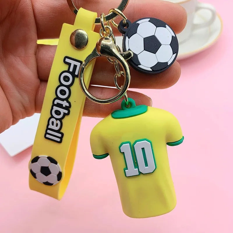 Football Player's Jersey Keychain Soccer Clothing Pendant Keyring Fashion Design Women Handbags Car Key Chain Gifts wholesale