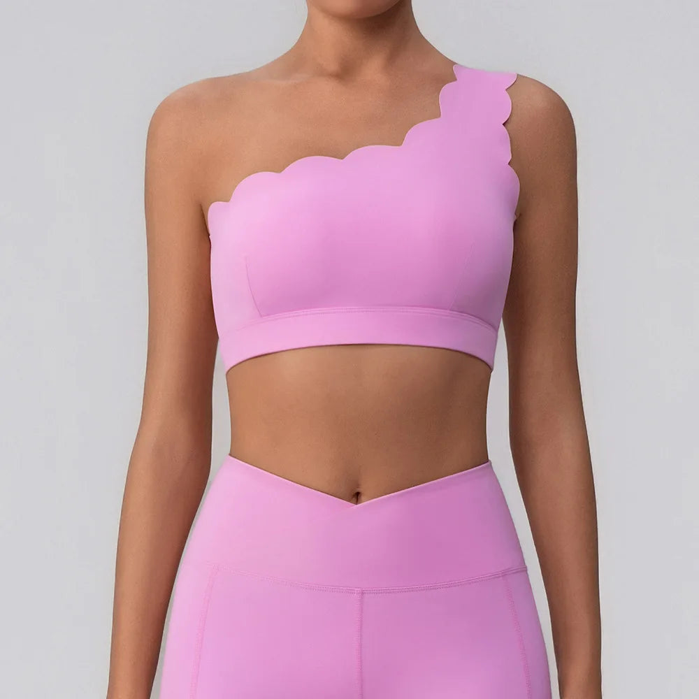One Shoulder Sports Bras for Women Workout Top Yoga Underwear