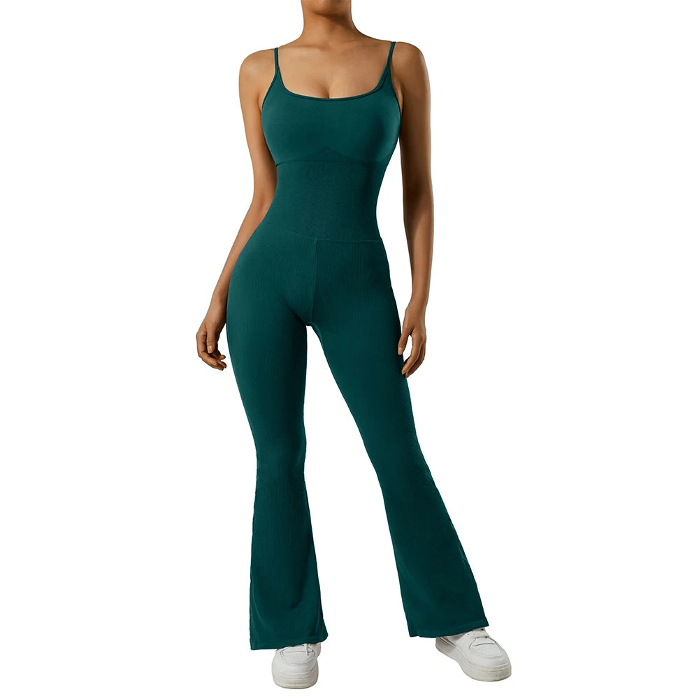 Jumpsuits Women Summer Sleeveless Yoga Clothing Solid Bodycon Rompers Backless Fashion Casual Streetwear Sporty Overall Women