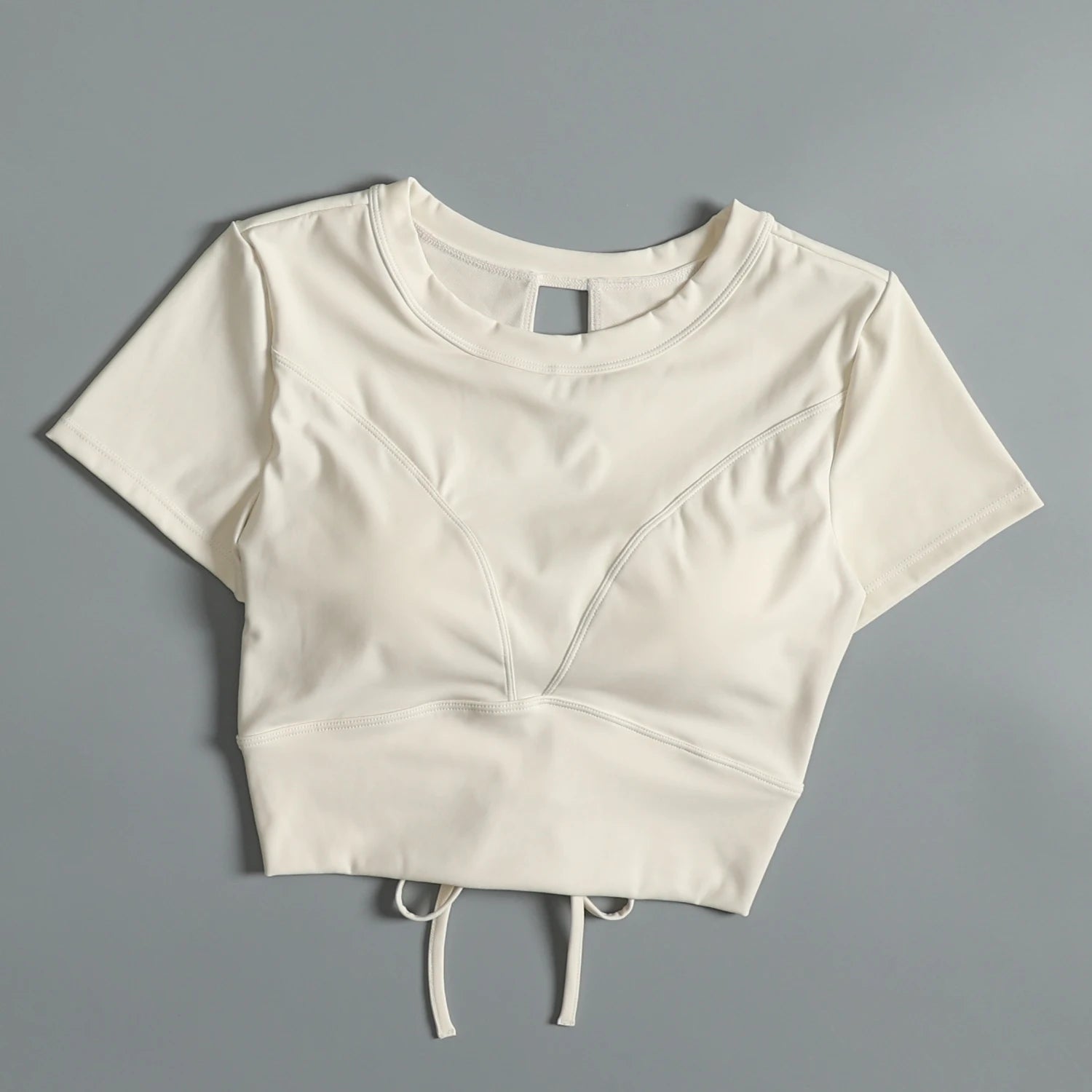 Yoga suit with chest pad sports beauty back fashionable quick-drying short-sleeved T-shirt running Pilates training fitness