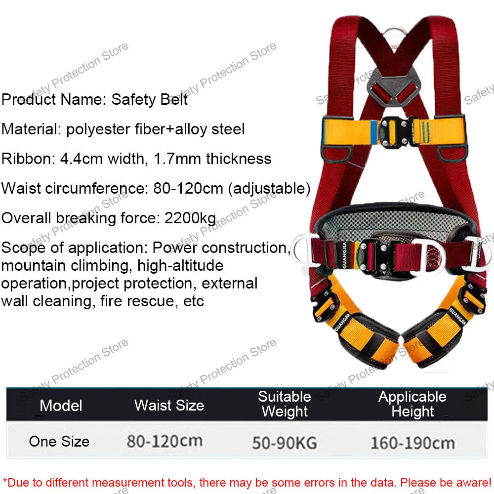 High Altitude Work Safety Harness Full Body Five-point Safety Belt Outdoor Climbing Training Construction Protective Equipment