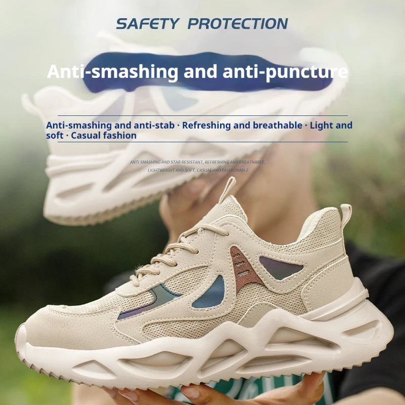 Safety Shoes for Men Anti-impact and Anti-piercing Work Shoes Fashionable Men's Sports Shoes Lightweight Protective Boots 38-46