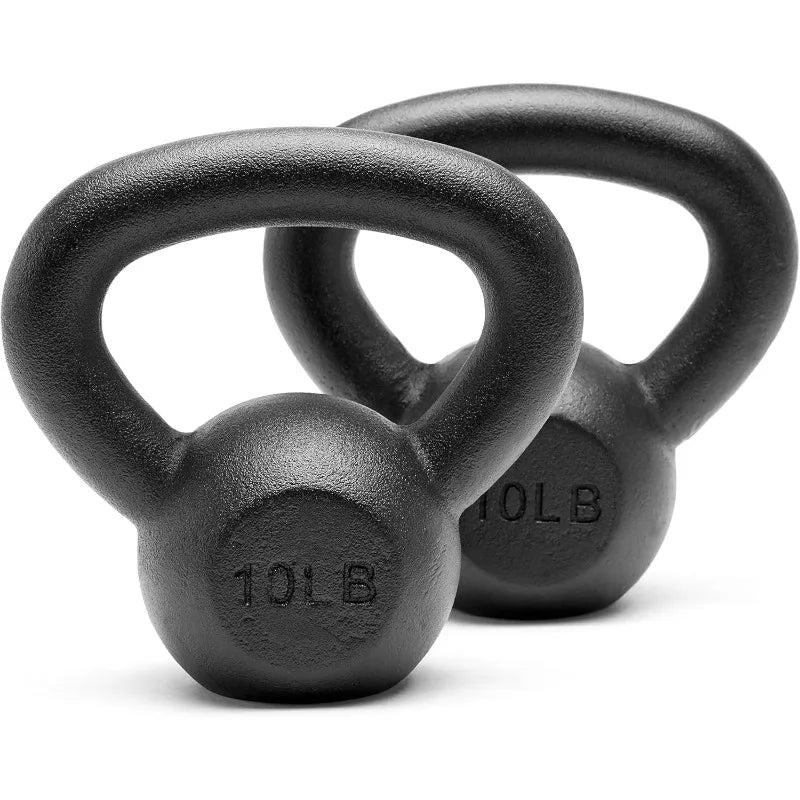 Powder Coated Solid Cast Iron Kettlebell Weights Set 5, 10 15, 20, 25, 30, 35, 40, 45 lbs All Combination