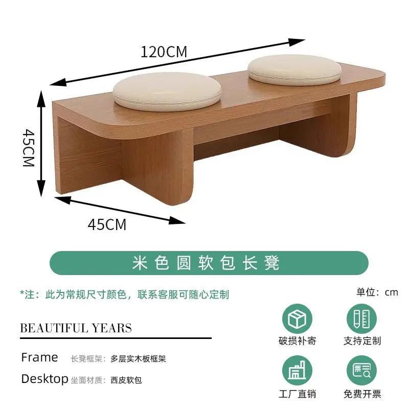 Customizable Cafe Sofa Set, Wall-leaning Bench for Bubble Tea Shops, Sweet Dessert Cafes, and Book Bars