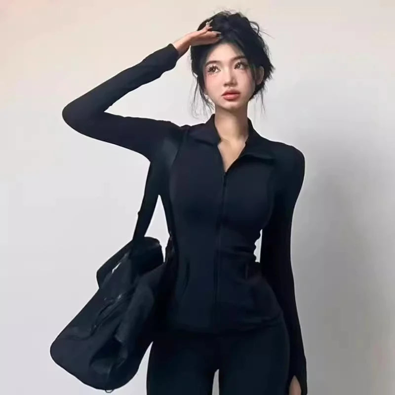 Tops Yoga Clothing Zipper Slim Jacket Long Sleeve Athletic Casual Fitness Women's Jacket