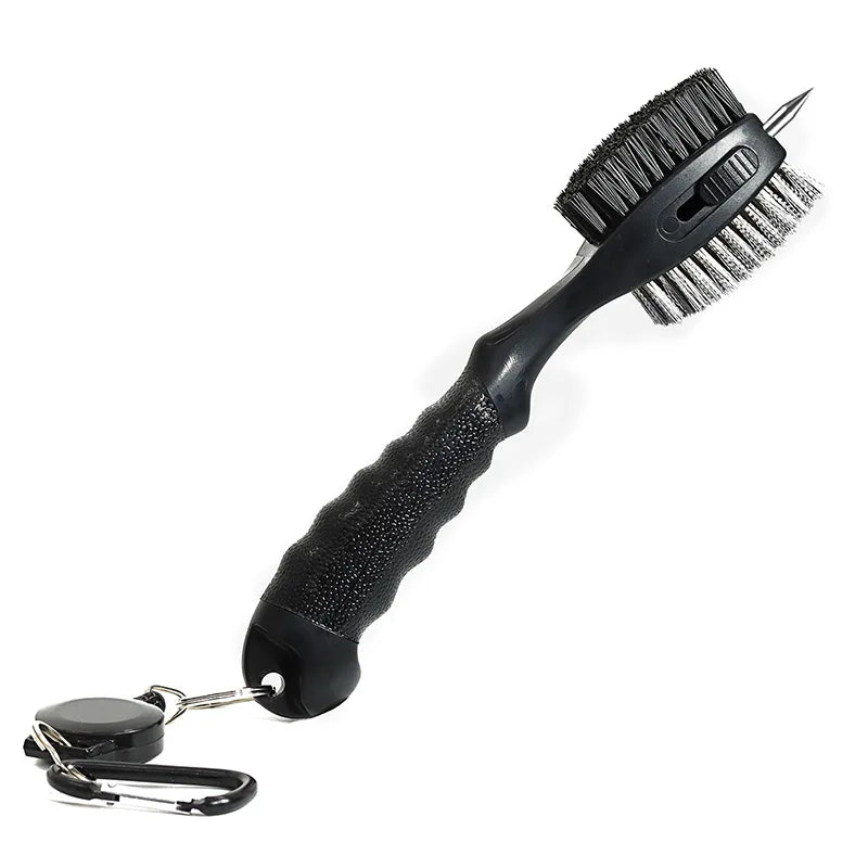 Golf Club Cleaning Brush With Soft Rubber Handle, Retractable Non-Slip Groove Cleaner, Extra-Large Brush Head, Easy To Carry