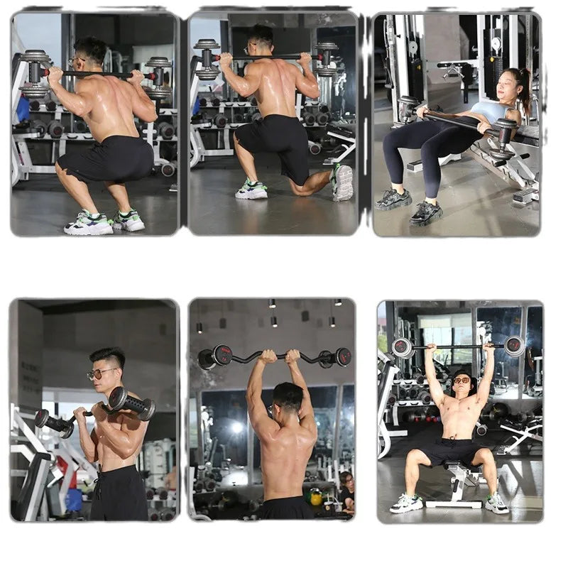 Dumbbell Converter to Barbell Set - Adjustable weights & Up to 200 lb Capacity Weight Barbell - Steel Clamp - Barbell Dumbbells