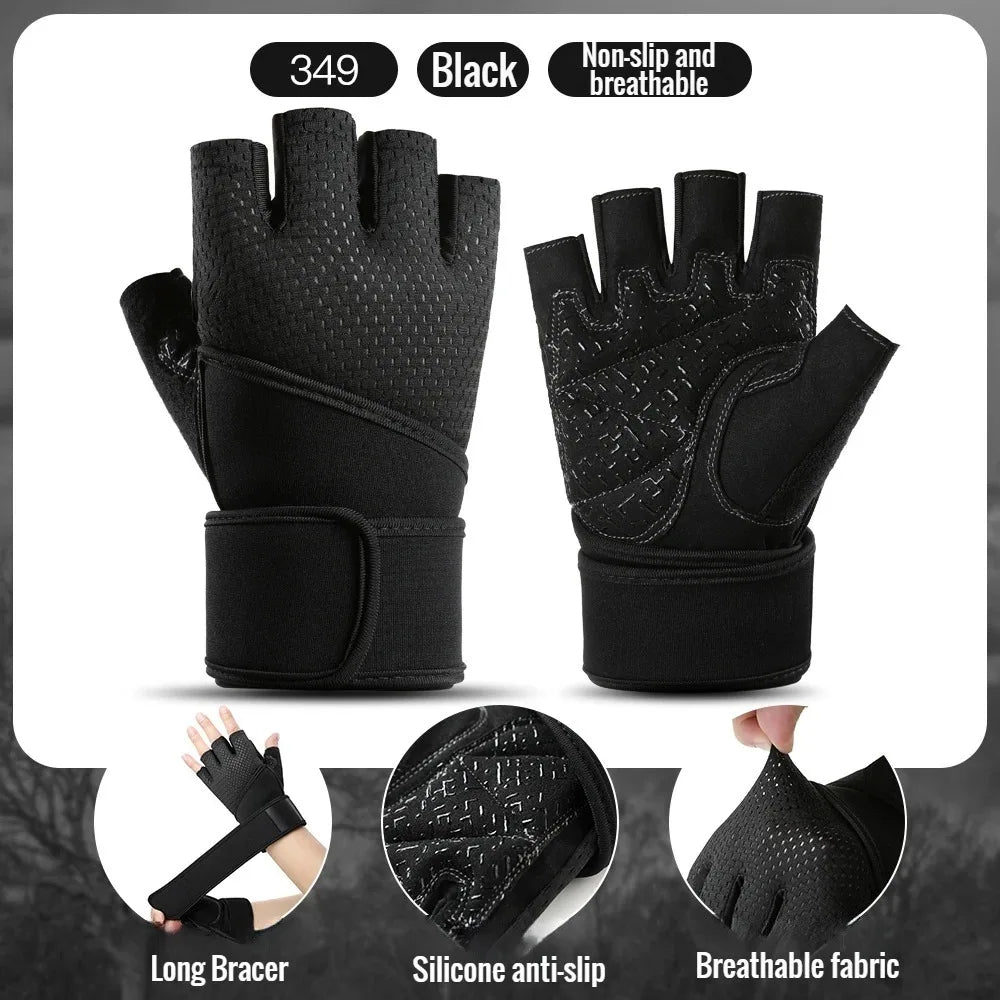 Gym Gloves Grips Anti-Skid Wrist Straps Protector for wrist training anti-slip half finger movement anti-cocoon Palm Protection