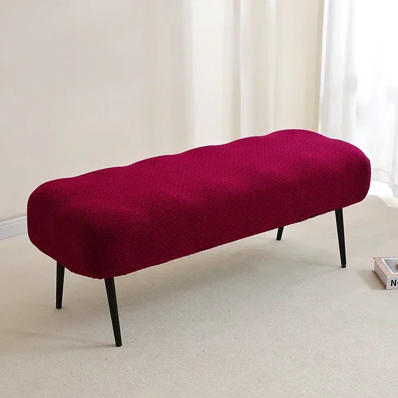 1PC Stretch Jacquard Long Bench Cover Dining Anti-dirty Piano Stool Covers Durable Seat Protector Pad for Living Room Home Decor