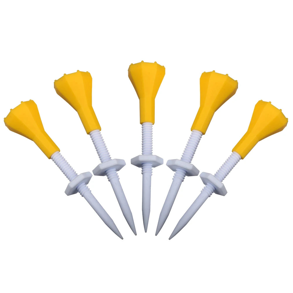 5Pcs/Set Plastic Golf Tees Adjustable Height Freely Durable Golf Tees Stable Training Ball Stand Tees for Golfer Practice
