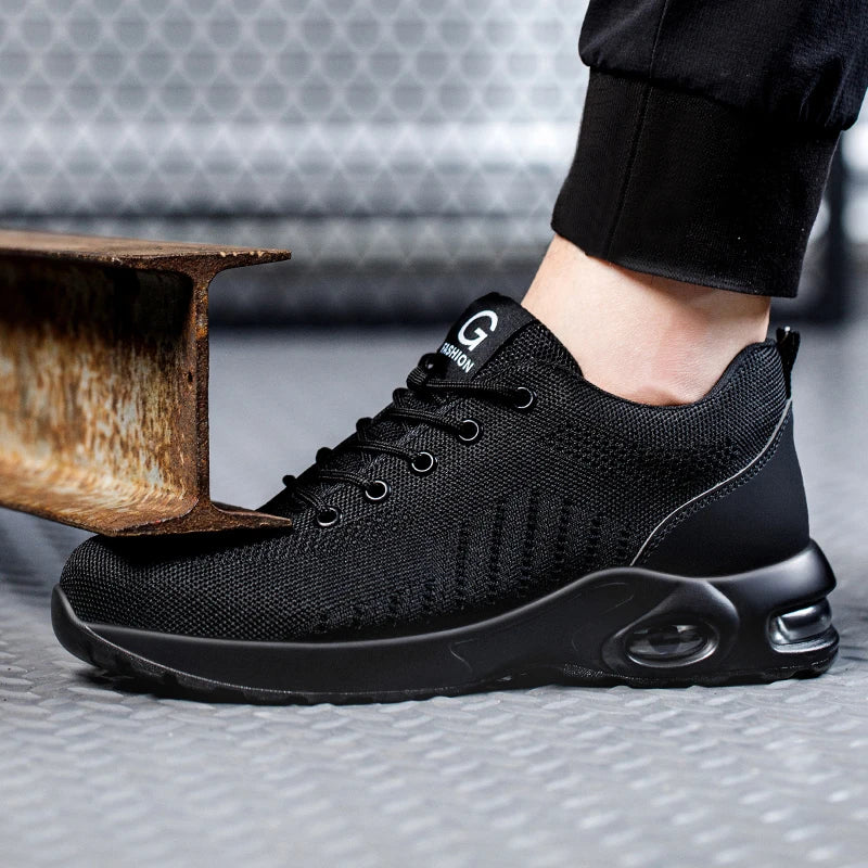 Safety shoes for men and women, breathable work sports shoes, steel toe shoes, puncture resistant safety protection shoes