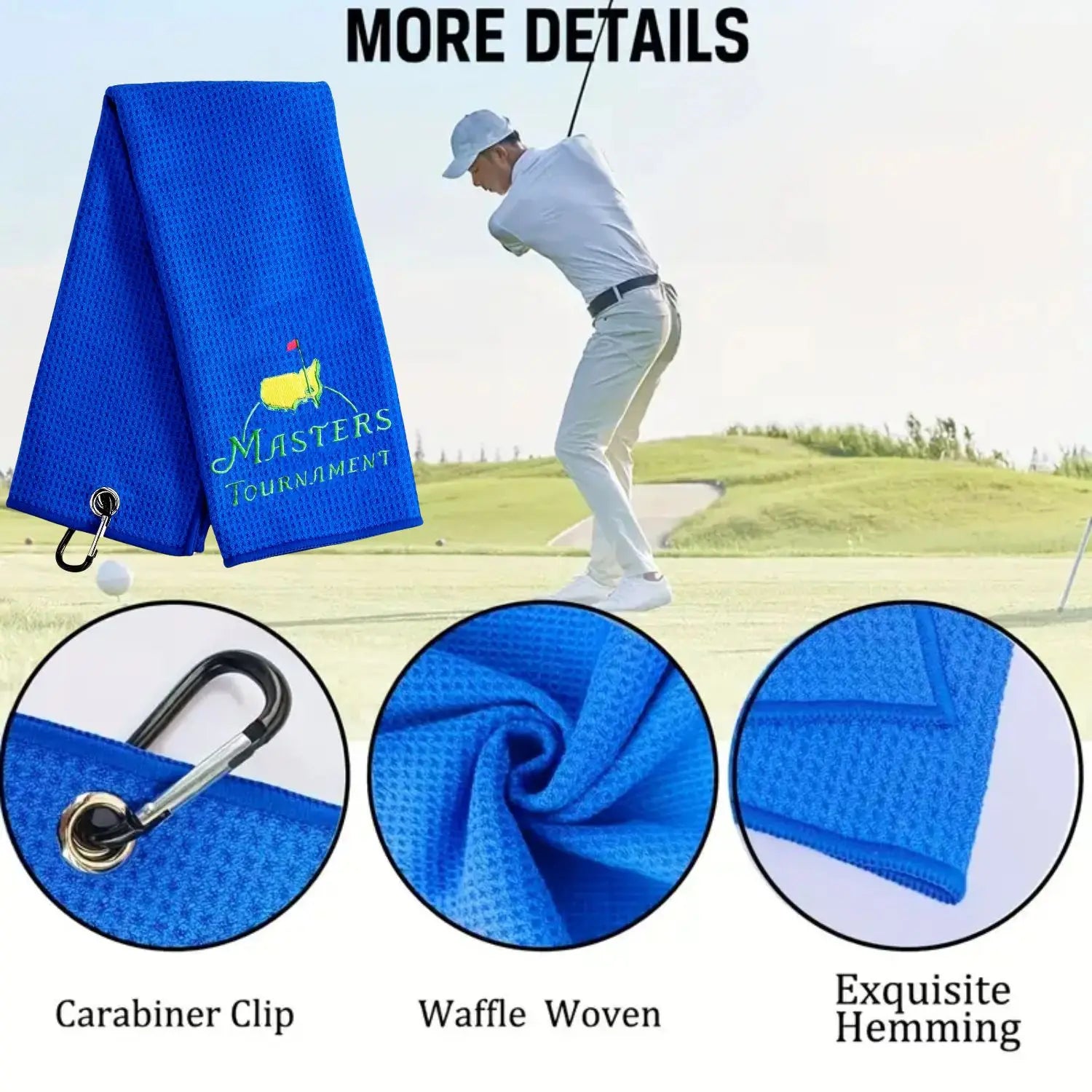 Funny Microfiber Premium Golf Towel, Embroidered Golf Towels for Golf Bags for Men&Women, Golf Accessories for Men Golfers