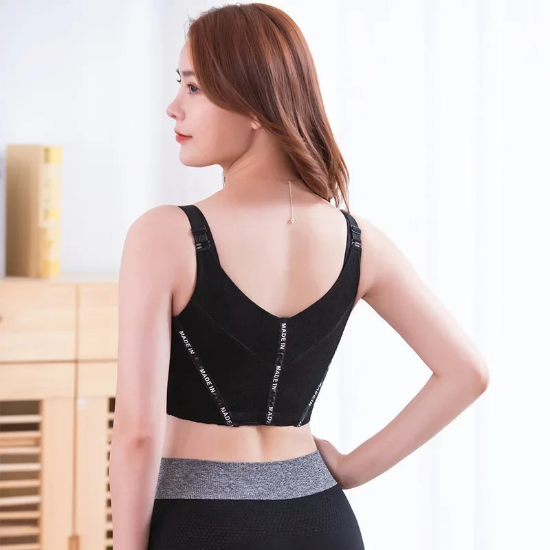 Women's Gathering Shaping Sports Bra With Reinforced Chest Support for Side Bust Adjustment Comfortable Body Shaper