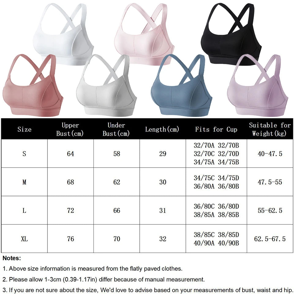 Women High Impact Sports Bra Criss Cross Back Padded Bra Workout Fitness Sports Yoga Bras Shockproof Sport Crop Top Vest