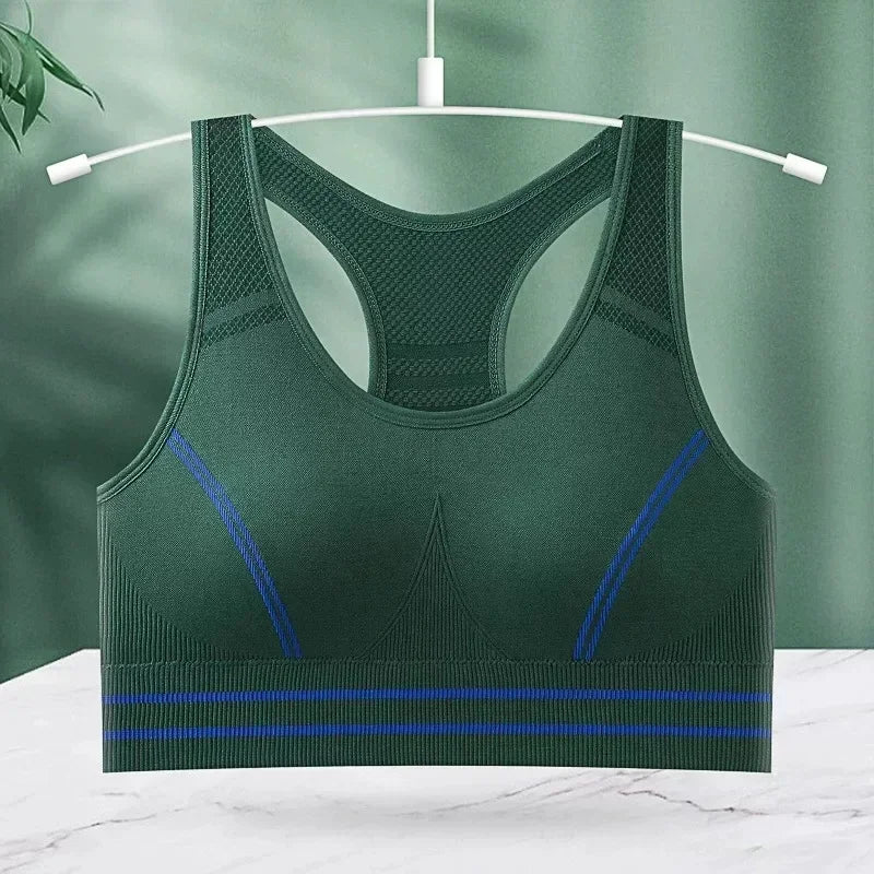 Sports Bra for Women, Back Padded Strappy Sports Bras Medium Support Yoga Bra with Fixed Cups