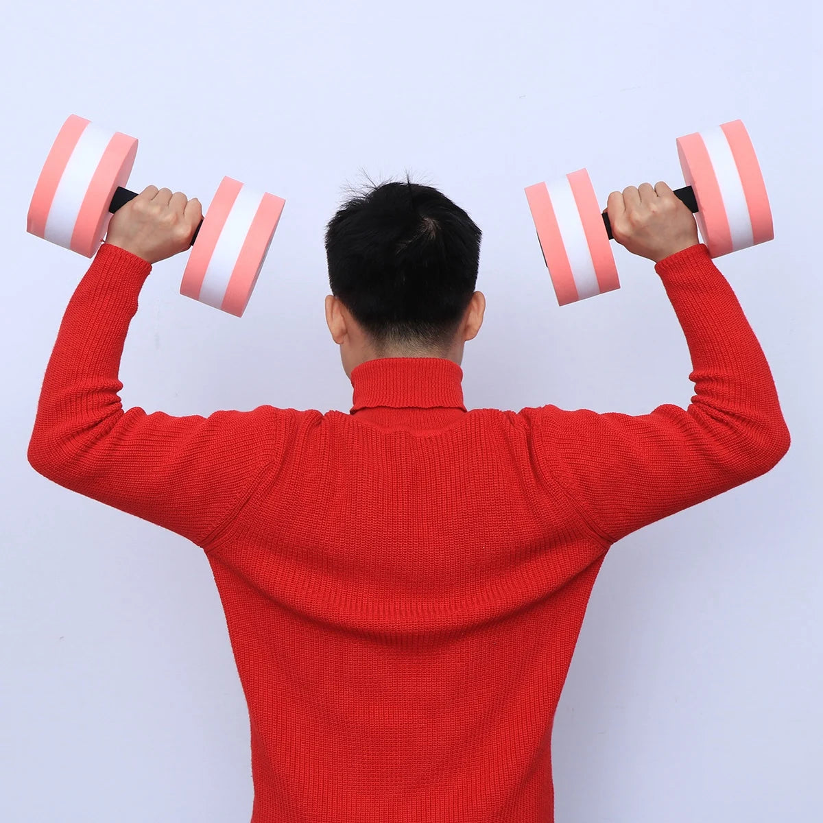 2pcs Water Dumbbells Eva Foam Hand Weights for Pool Aqua Aerobics Fitness Training Exercise Gear Low Absorption Resistance