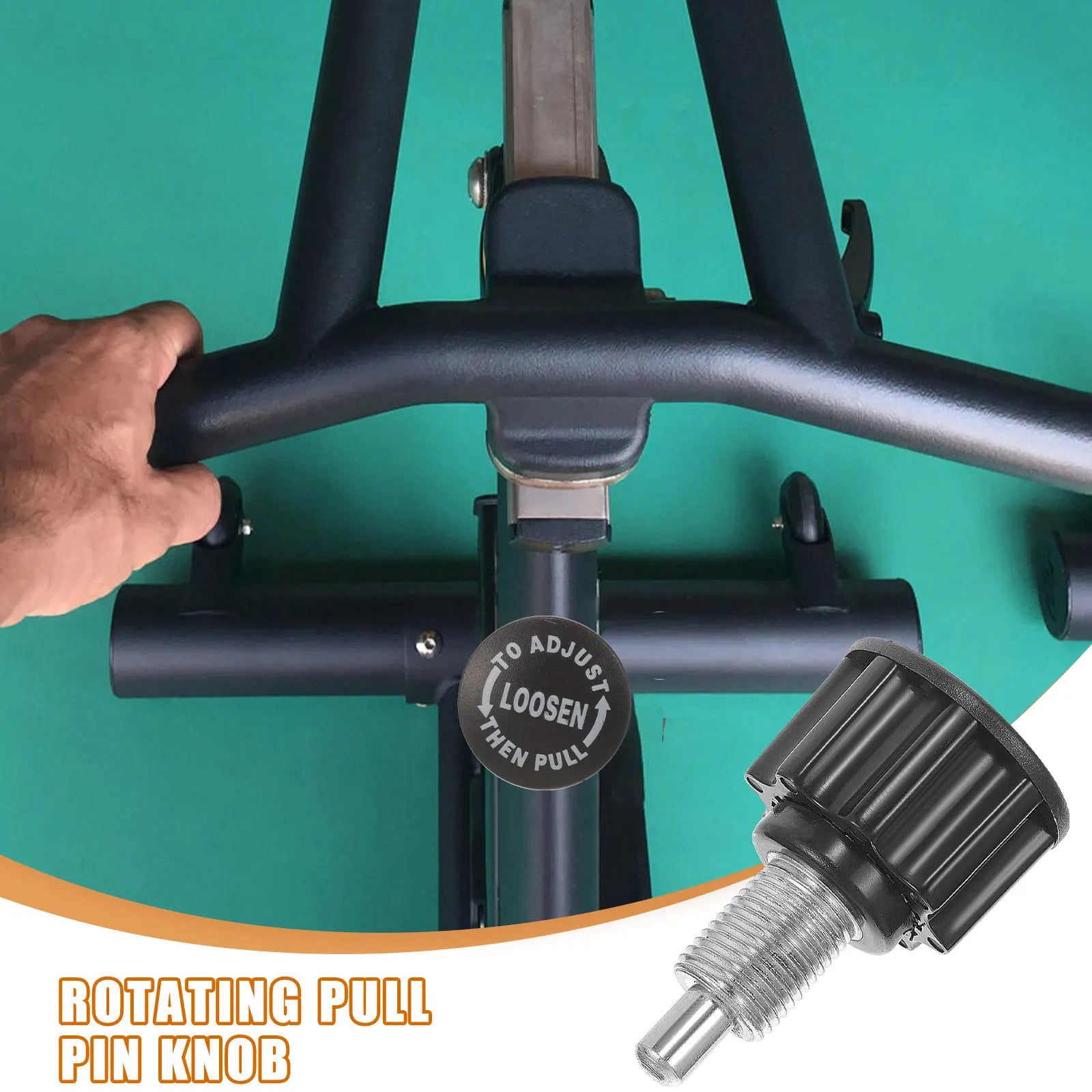 Rotating Pull Pin Knob Black 38 Diameter Compatible Home Commercial Gym Accessories Exercise Bike Parts Plastic Pull Pin Fitness