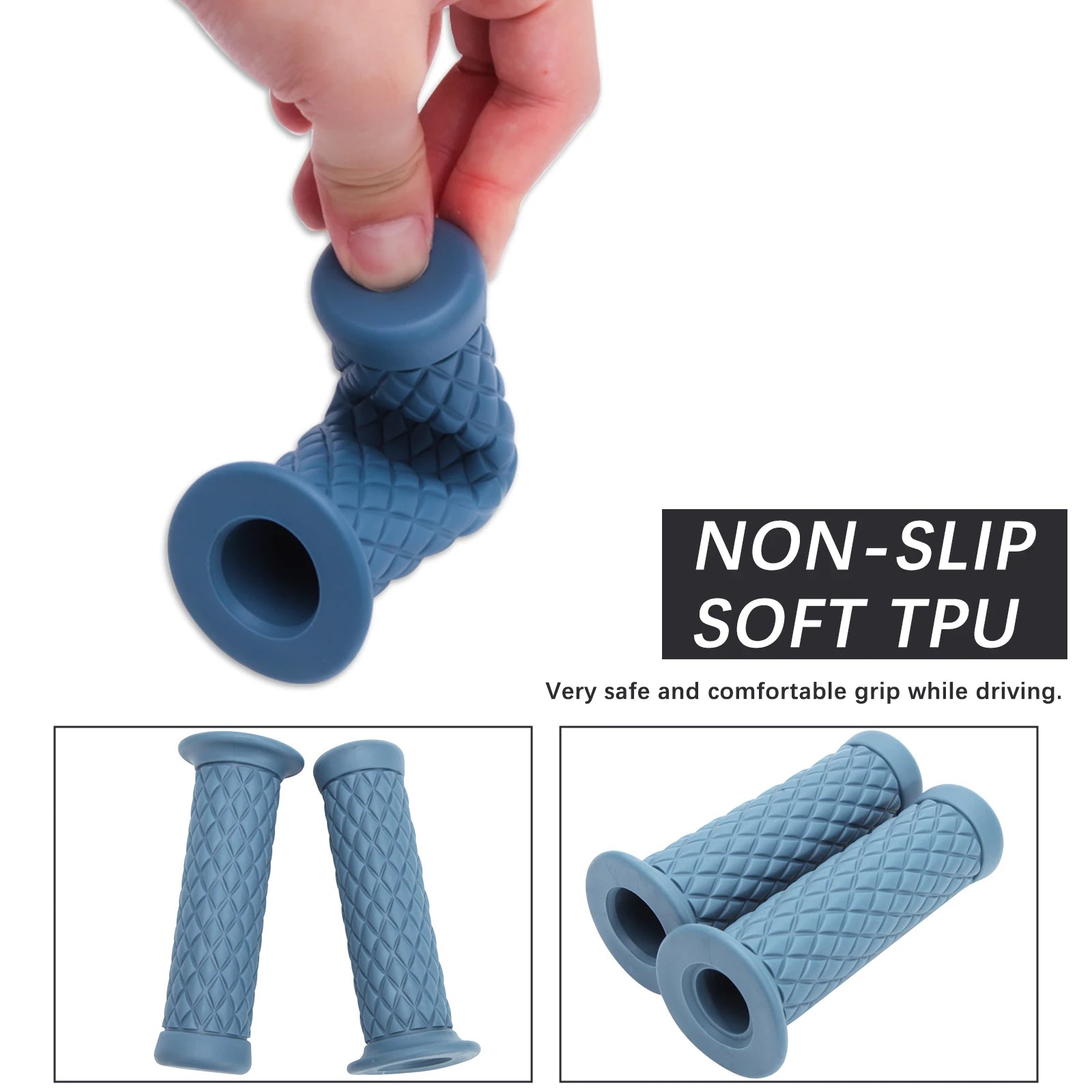 7/8" 22mm 24mm Retro Motorcycle Hand Grips Universal Non-slip Rubber Handlebar Grips for Moto Scooter Motocross Motorbike Grips