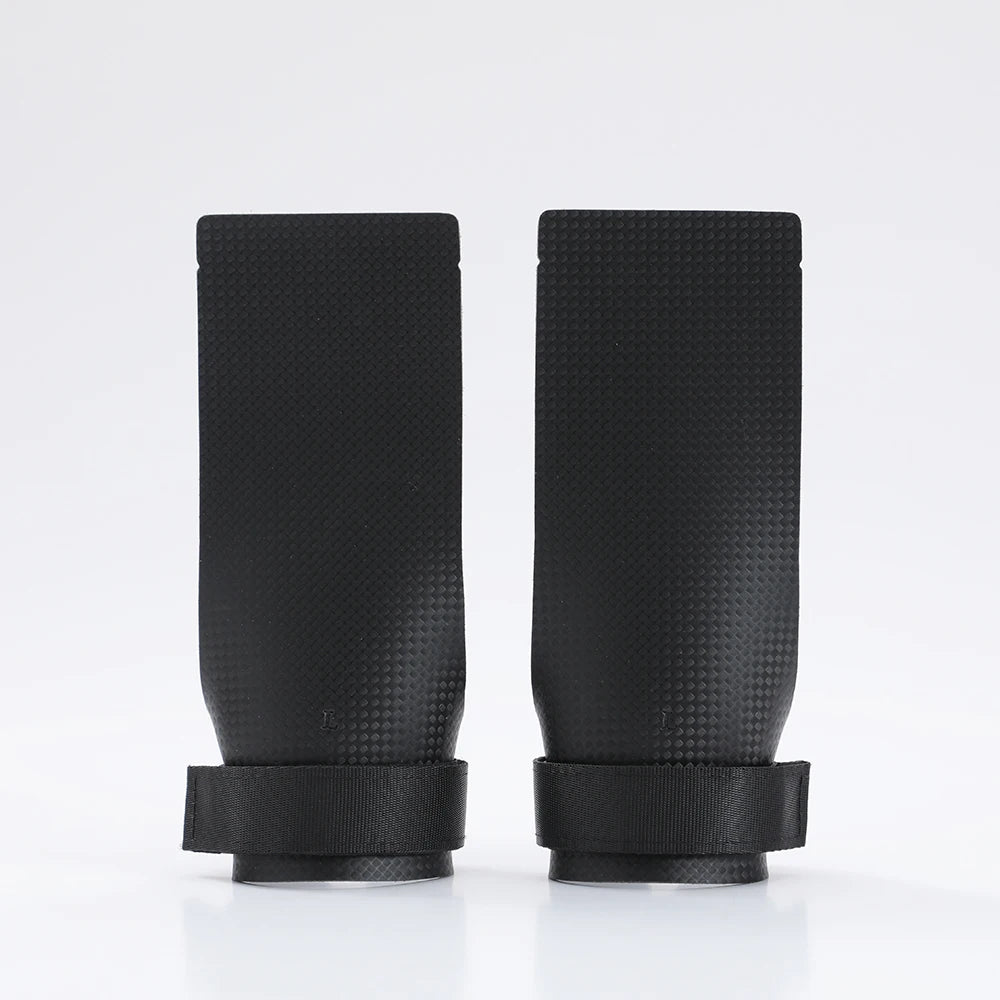 A Pair of Carbon Straight No Finger Hole Hand Grips for Crossfit Pull Ups Cross Training Gymnastics, Palm Protetor