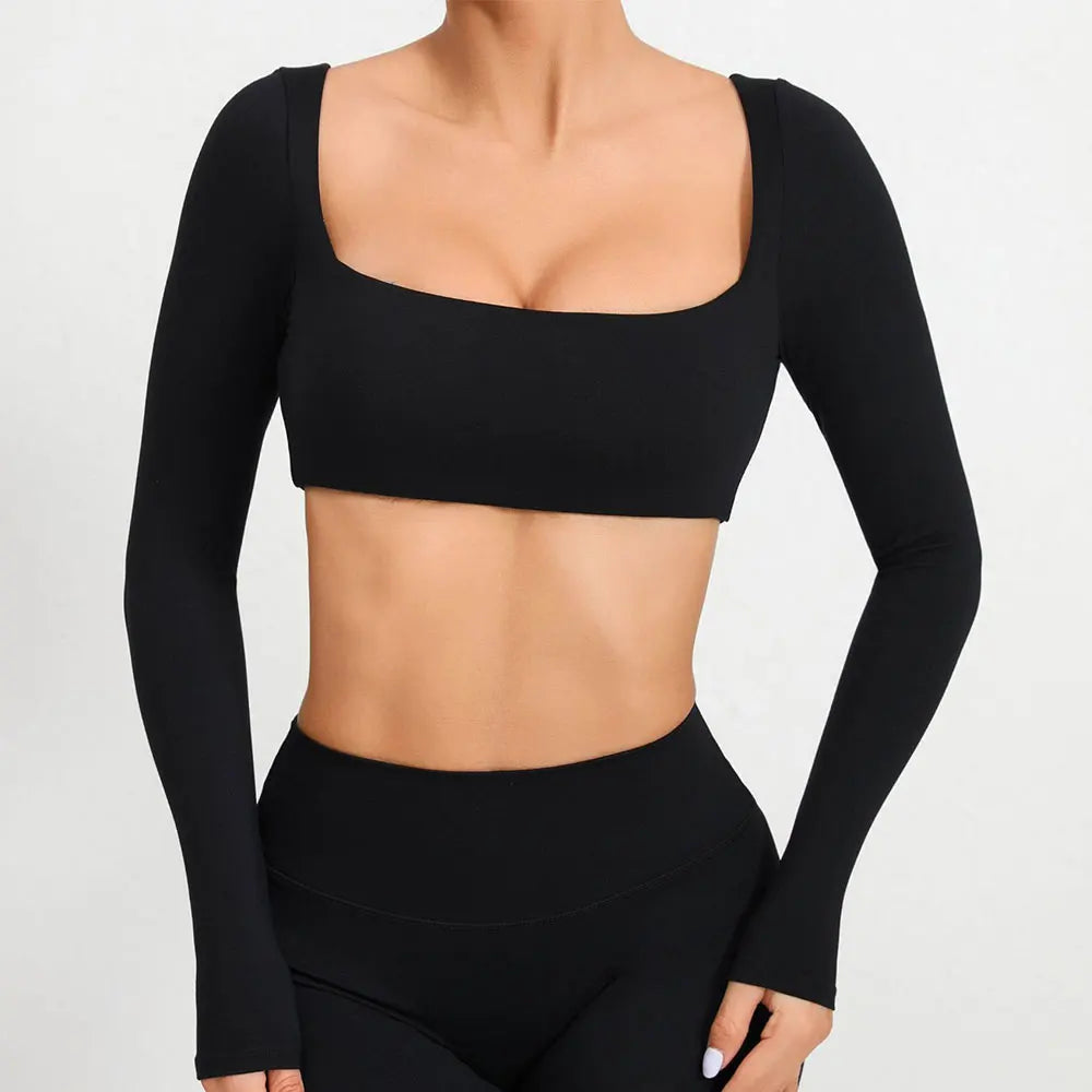 Sexy Naked Feeling Long Sleeve Yoga Clothing Stretch Female Outdoor Running Quick Dry Sportswear Women Training Tight Yoga Suit