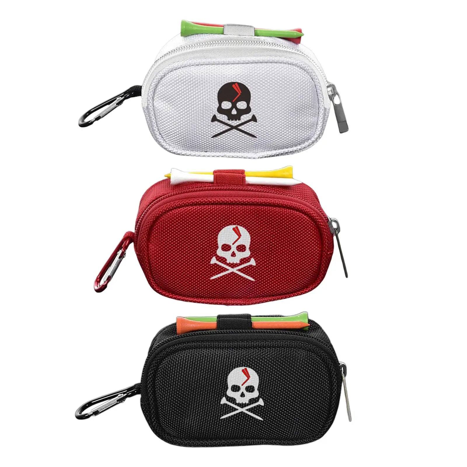 Golf Ball Holder Bag Utility Zipper Waist Pouch 3 Golf Balls 2 Golf Tees Outdoor