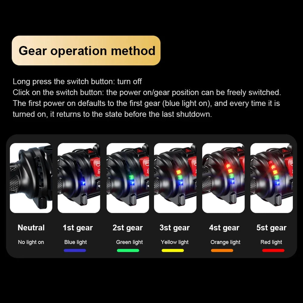 Motorcycle Hot Grip Motorbike ATV Scooter Electric Heated Grips 22mm 7/8" Handlebar Hand Warmer 5-Gear Adjustable Temperature