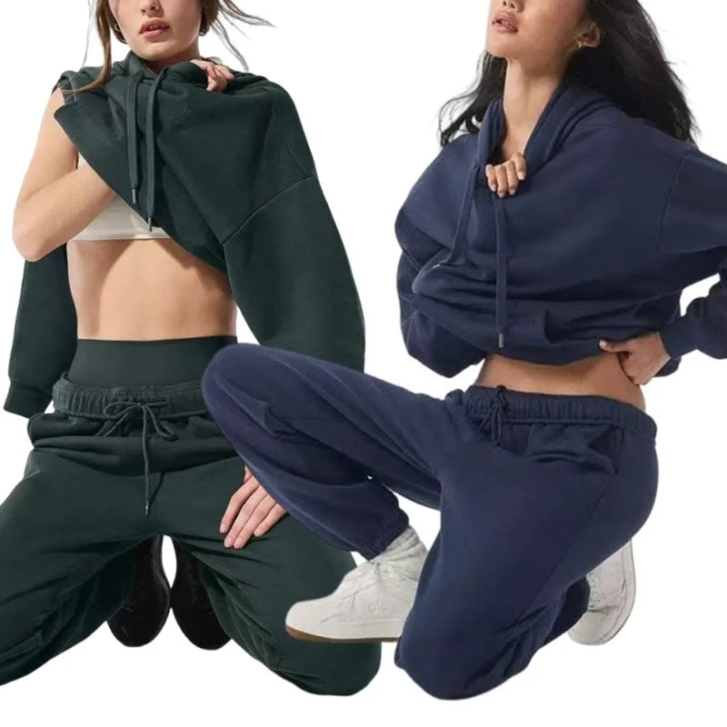 Accolade Yoga Cotton Loose Yoga Hoodie Pull Rope Multi-functional Pure Sports Print Hoodie Top Yoga Hooded Honor Sweatpants