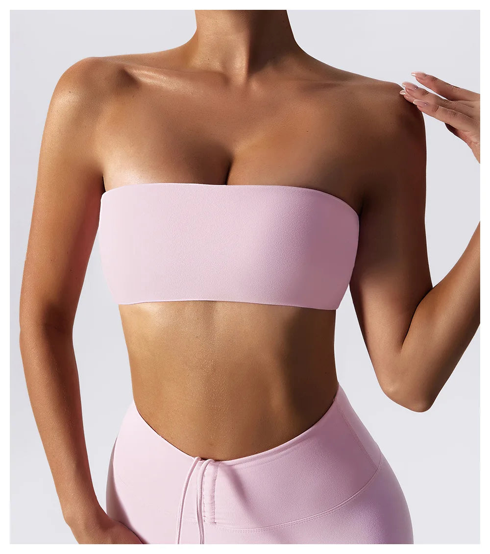 Sports Bras For Women Strapless Bra Padded Top Stretchy Fitness Yoga Tops Bra Sportwear Exercise Clothes Sports Underwear
