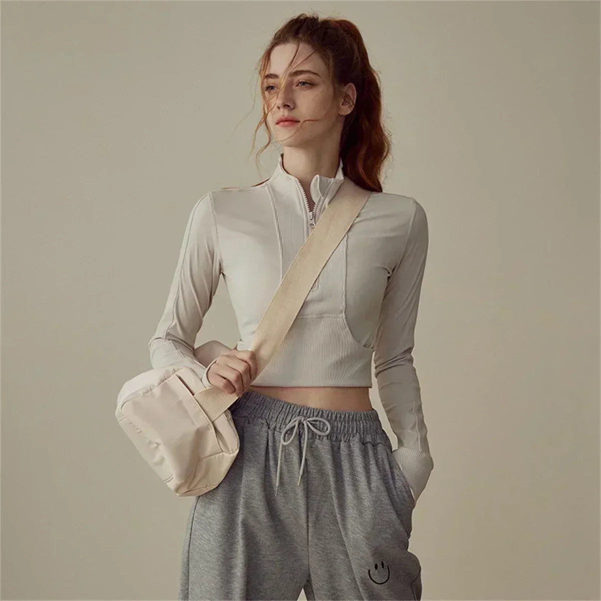 Yoga Sports Tops Jacket Half Zip Tight Long Sleeve Running Fitness Clothes Training Yoga Clothing Jacket