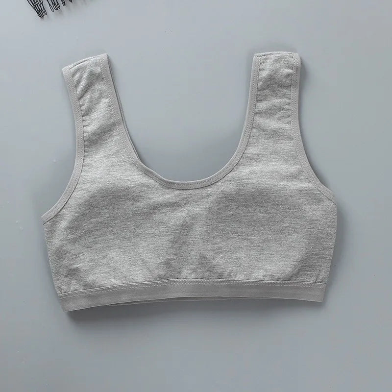 8-16Y Young Girls Bra Panties Set Solid Color Removeable Padded Children Underwear Training Bra Teenage Lingerie Kids Sport Bras