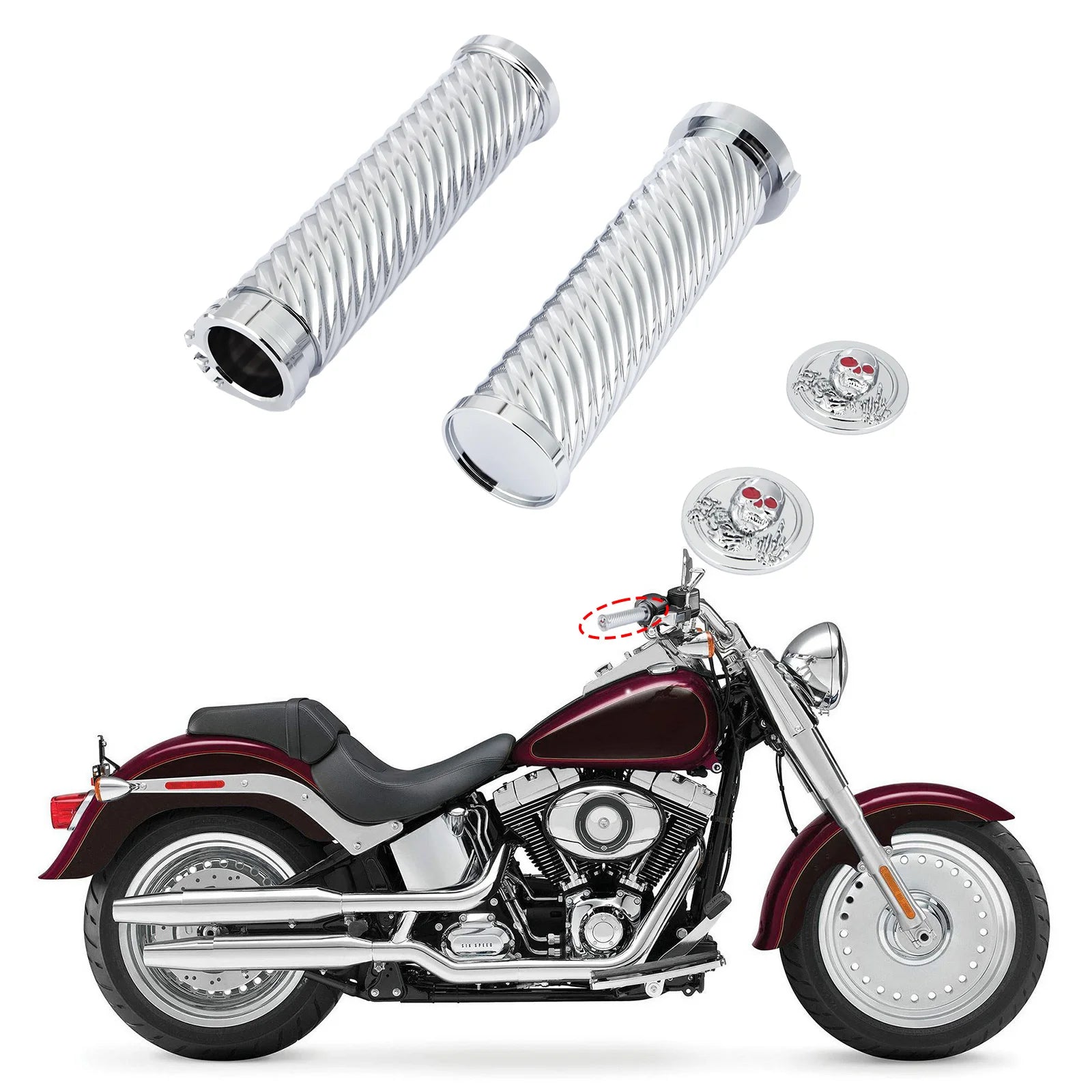 1" 25mm Hand Grips Motorcycle Handlebar Grips For Harley Touring Street Electra Road Glide Dyna Softail Sportster XL 883 1200