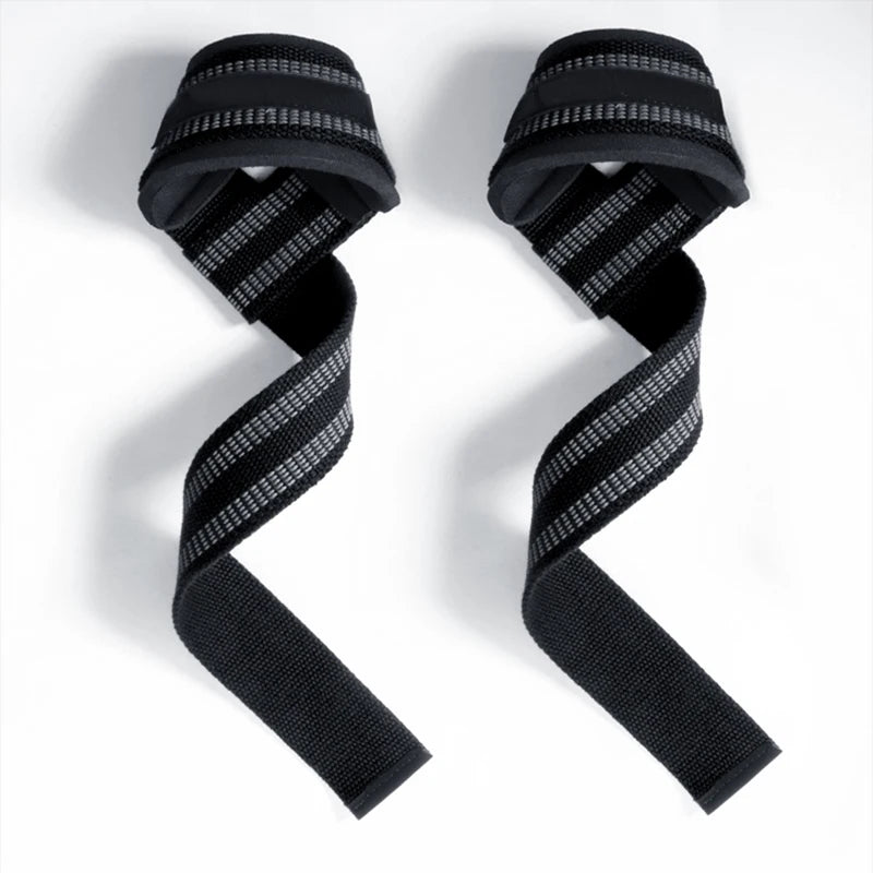MKAS Padded Cotton Lifting Straps For Deadlifts Weight Lifting Wrist Support Belt Crossfit Hand Grips Fitness Bodybuilding