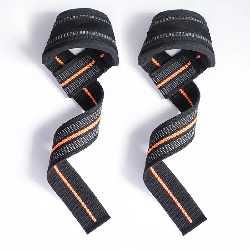 MKAS Padded Cotton Lifting Straps For Deadlifts Weight Lifting Wrist Support Belt Crossfit Hand Grips Fitness Bodybuilding