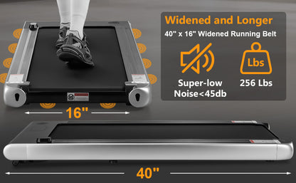 2.5 HP Walking Pad, [0.6-3.8 MPH] [256 LBS] Under Desk Treadmill, [Plug and Play] [Remote & LCD Display] Portable Treadmill