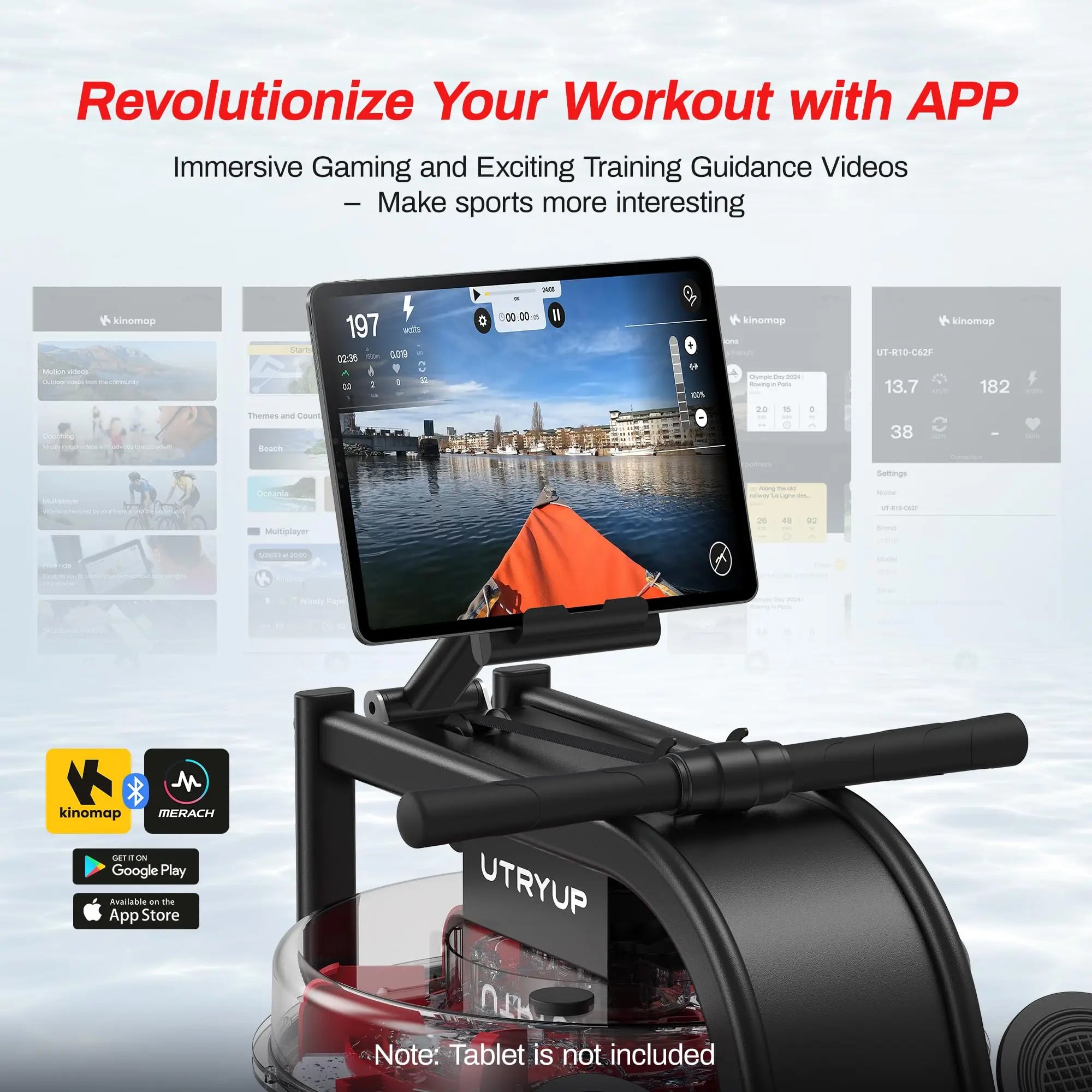 UTRYUP Magnetic Rowing Machines R05 Water Rower R10 16 Levels Quiet Resistance Foldable Compact Rowing Machine Home Gym Fitness