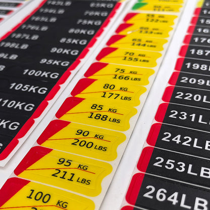 Weight Stack Labels Weight Identification Classification for Gym Equipment Sporting Goods Strength Training Machine Attachments