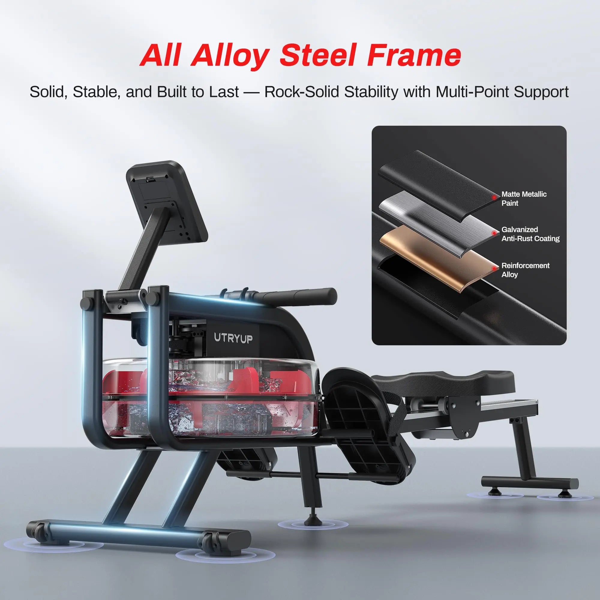 UTRYUP Magnetic Rowing Machines R05 Water Rower R10 16 Levels Quiet Resistance Foldable Compact Rowing Machine Home Gym Fitness