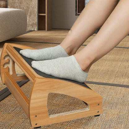 Under Desk Footrest Foot Support Ergonomic Feet Stand Desk Step Stool Desk Leg Rest Wood Foot Rest for Car Gaming Bedroom Office