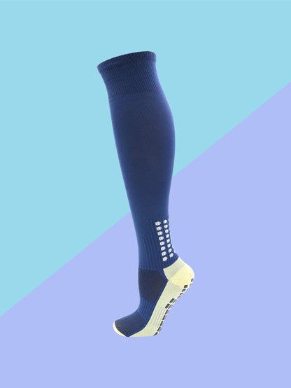 1 Pair Men's Soccer Socks with Grip, Non Slip Anti Slip Athletic Socks with Cushion Pads for Football/Basketball/Hockey